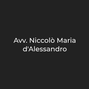 Avv. Niccolò Maria d'Alessandro